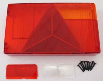 Lichtscheibe Jokon 12 V E/BBS(KN) 595, rechts 238x138, mit/ohne Kennzeichenfenster + Nebelschlusslicht VerglNr: 014000823, 19.0063.120