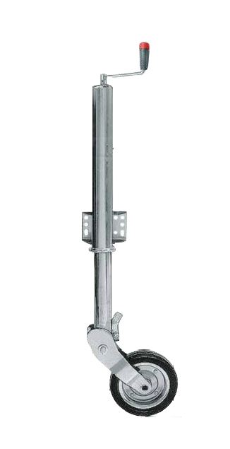 Simol Stützrad klappbar, TYP AC 297 S, Vollgummirad auf Stahlfelge, Rohr Ø 60 mm, Rohrlänge: 460 mm, Stützlast: 400 kg, Flansch variabel