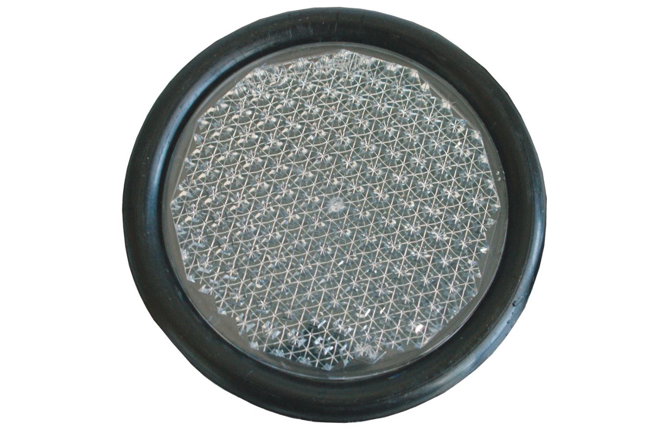 Roscho Rückstrahler weiss. Gummif. 80mm