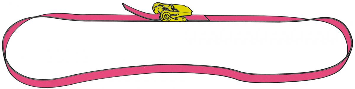 S-Line Zurrgurt eintl. 510, 6 m, einteilig, mit Druckratsche R25L1, Gewebe 25 mm, rot, 500 daN in der Umreifung, STF 100 daN, Dehnung < 5 %