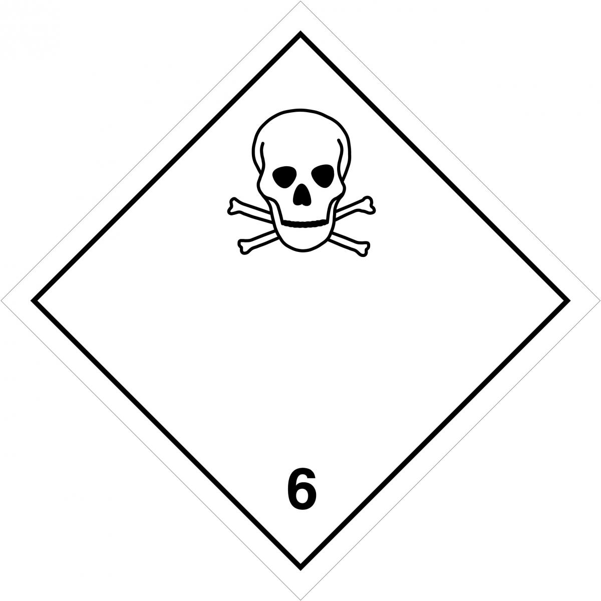 Gefahrzettel Klasse 6.1 Kunststofftafel 250x250mm 
