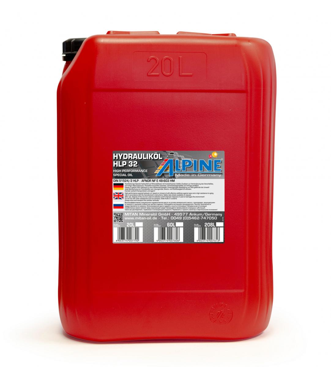 Hydrauliköl HLP 32 20 ltr. Kanister 