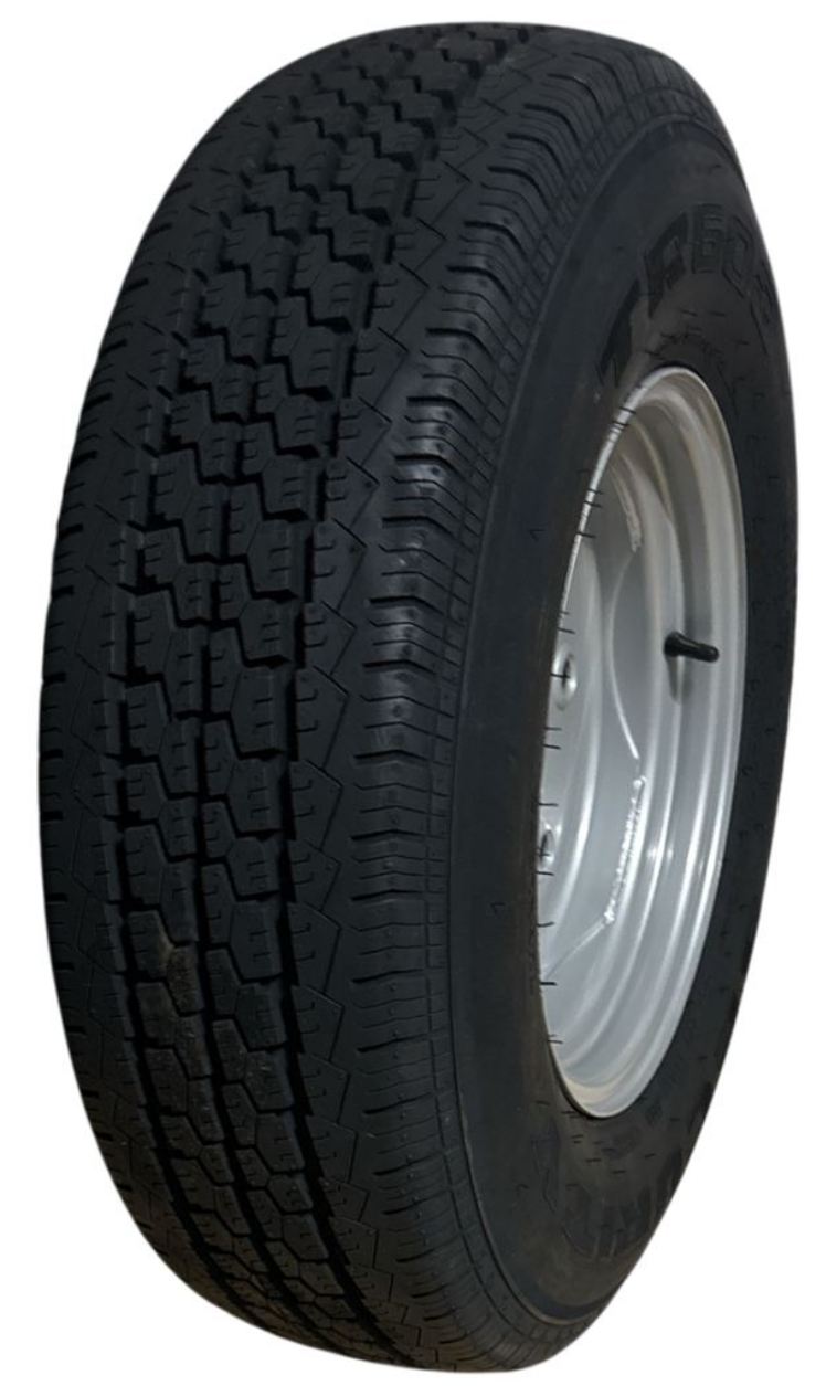 Komplett-Rad bis 100 km/h Reifen205R14 C8PR,Felge 6J-14 6/161/205, E2, Ø21.5 MM, R16 (KUGEL), ET -5, VerglNr: 601693