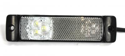 Positionsleuchte LED Fristom weiß FT-018 B LED, Kabel 0,75m, 12/24V, 130x32x14.5mm, Lochabstand 115mm VerglNr: 5129000021