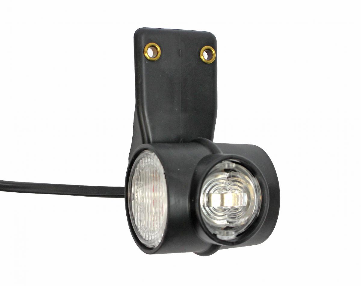 Aspöck Superpoint III Umrissleuchte LED links, 1.0 mDC-Kabel,12V 104.8x64, Lochabstand 30mm, rot/weiss/orange VerglNr: 014000492