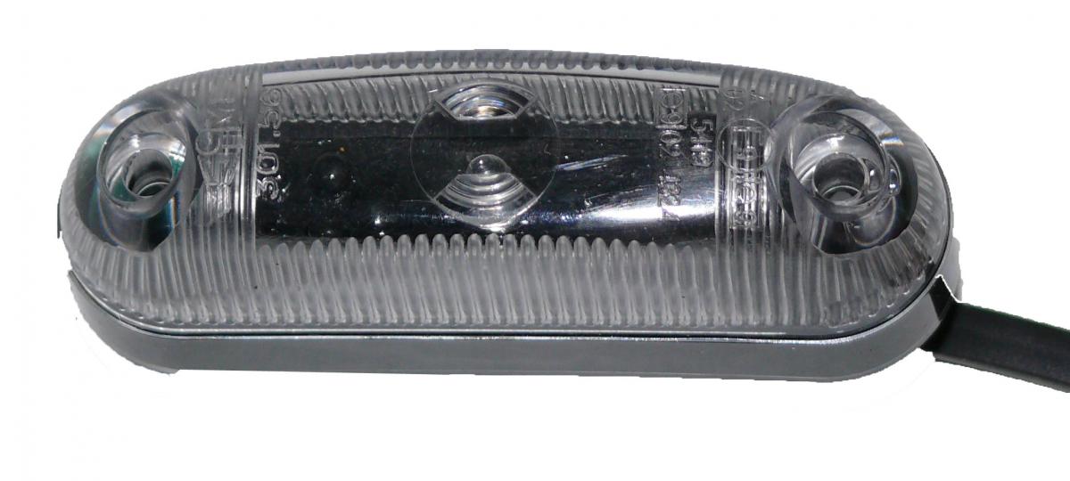 Aspöck Posipoint II Positionsleuchte weiss LED, 81x24x29, Lochabstand 61mm, 0.5m DC-Kabel VerglNr: 31-7109-007