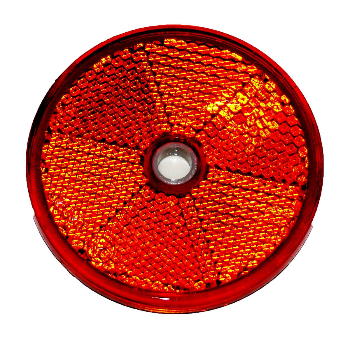 Seitenrückstr.,Ø60mm rund, rot gebohrt 