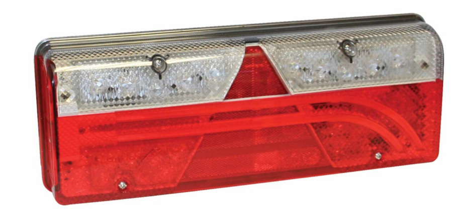 Aspöck Heckleuchte Europoint III rechts, 7-pol. ASS2, Dreieck, 24 V 400x153x88, Lochabstand 152mm, NSL, RFL, Voll-LED VerglNr: 25-7400-701