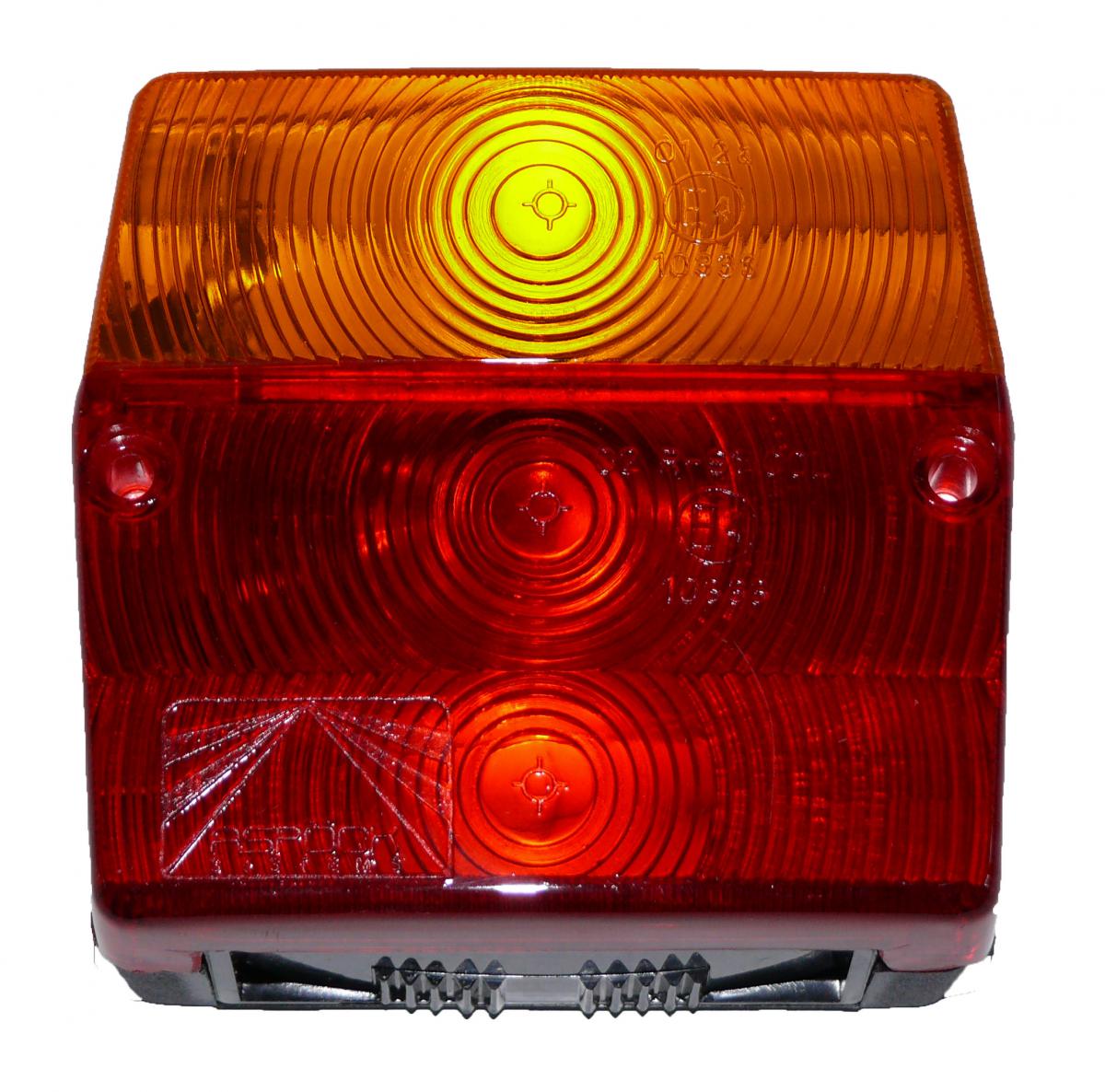 Aspöck Dreikammerleuchte Minipoint mit/ohne Kennzeichenbeleuchtung, 99x93x49, Gummitülle VerglNr: 014000300, 014000531