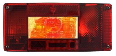 Aspöck Midipoint I Mehrkammerleuchte links 220x100x52, mit KZL seitlich + NSL, 5 pol Bajonettanschluss VerglNr: 014000324, 40.239.011