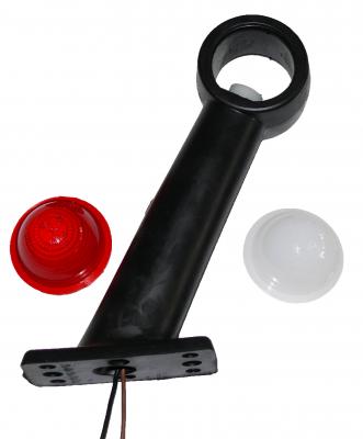 Hella Umrissleuchte 12/24V rot/weiß, links/rechts, GGVS 192x159, Kabel 0.3m, beweglicher Gummiarm schräg VerglNr: 2XS955232-001, 2XS.955.232.001