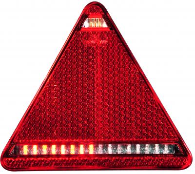 Schlussleuchte LED WAS mit Dreieckrückstrahler links, 163x144x39 mit Rückfahrlicht