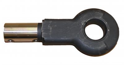 ALKO DIN-Zugöse Ø 40 mm, D40-B 161/251S/A Ø 37.7mm, 2 Befestigungslöcher horizontal M12, Lochabstand 50mm mit Bohrung für Dämpfer 30mm VerglNr: 357419