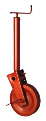 Stützrad für Ackerwagen halbautomatisch, grundiert Rohr Ø 80 mm, Rohrlänge: 460 mm, Stützlast: 1400 kg, Blechrad 310 x 90 