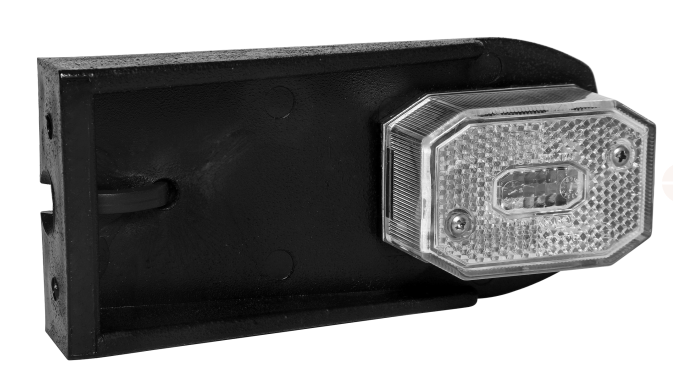 Aspöck Flexipoint I Positionsleuchte weiss konventionell, 0.5m DC Kabel, 65x44x28, mit Gummihalter 150mm, VerglNr: 31-6509-007, 412792.001