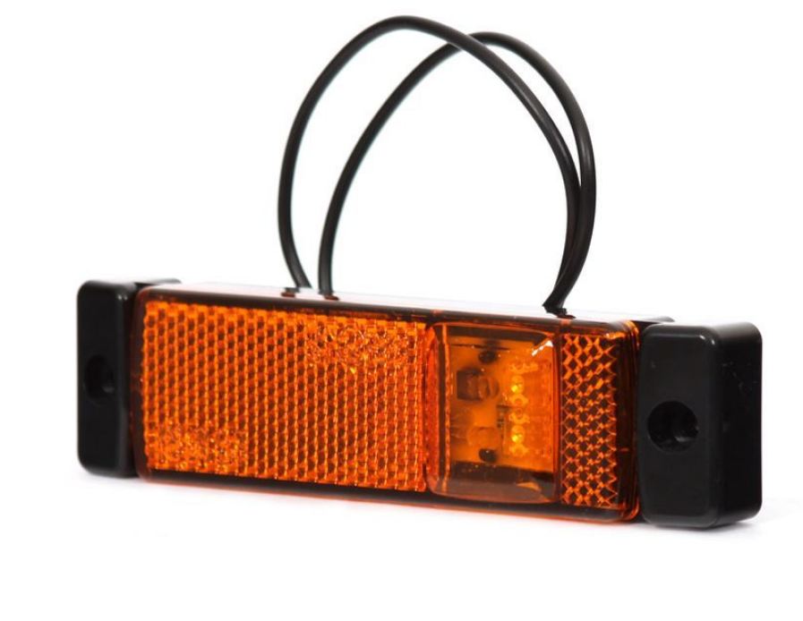 LED Seitenmarkierleuchte WAS 220 12/24V, 128x31x18, Kabel 0.2m, IP68, Lochabstand 115 mm