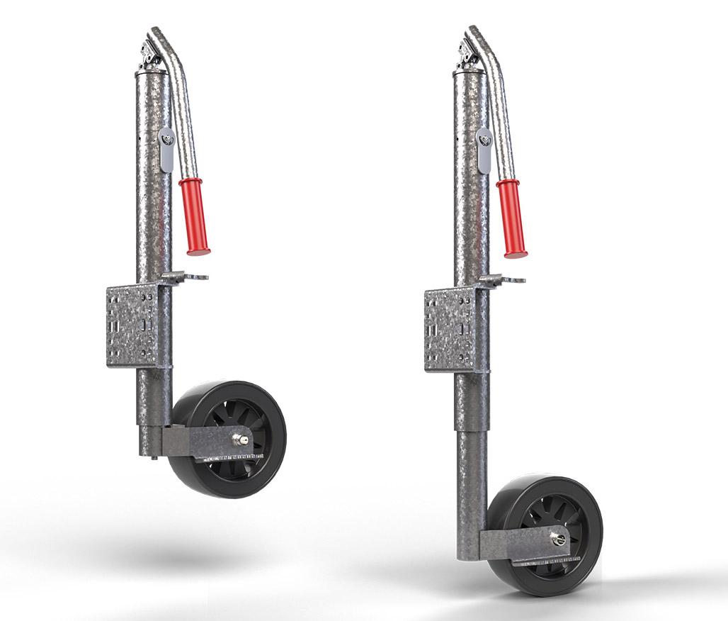 Stützrad Hydromatik Stützlast 600 kg, mit Flansch Rohr Ø: 60.3 mm, Rohrlänge: 590 mm, Stützlast: 600 kg, Hub 350 mm