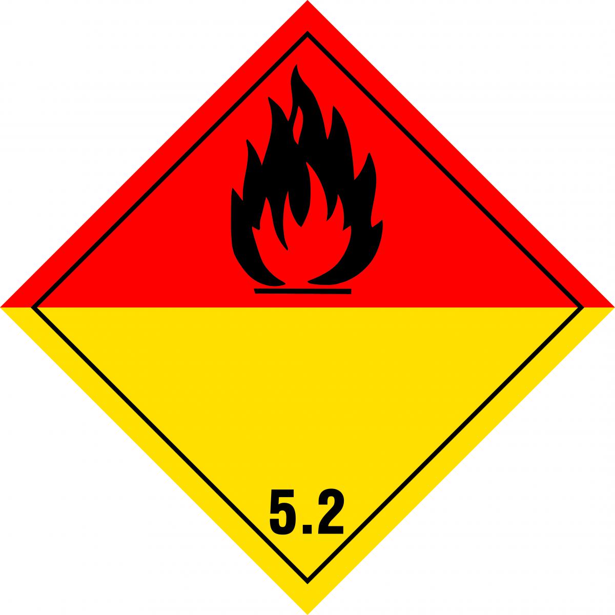 Gefahrzettel Klasse 5.2 Klebefolie 300 x 300 mm 