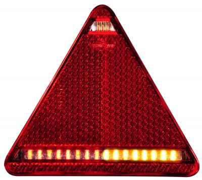 Schlussleuchte LED WAS mit Dreieckrückstrahler rechts 163x144x39, mit Nebelschlusslicht