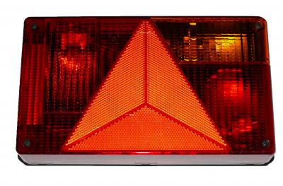 Schlussleuchte Jokon 12 Volt, BBS 595 R, rechts 238x138x50, mit Zentralstecker 5 pol Bajonettanschluss VerglNr: 10.2070.060