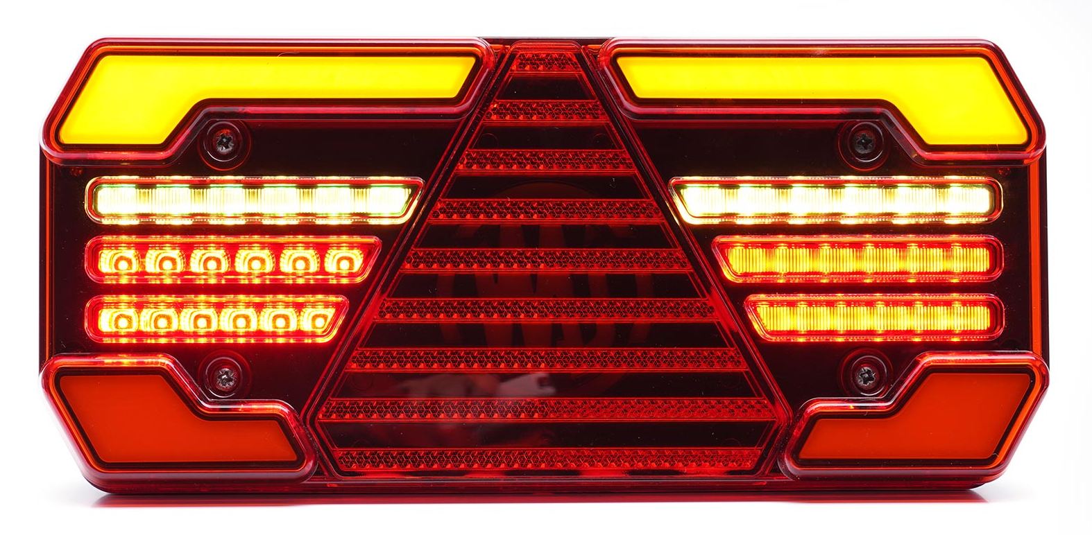 WAS LED Schlussleuchte 247-1, 12/24V links, 302x131x59, 7-pol. Bajonett, RFL, NSL, IP6K9K, ohne Kennzeichenleuchte, Lochabstand 150 mm, VerglNr: 01412470