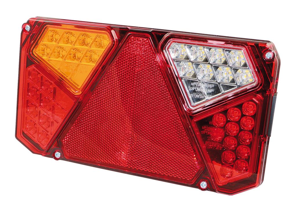 WAS - LED-Schlussleuchte 12/24V links 242 x 134 x 36.5 mm, Lochabstand: 150 mm E-Nummer: E20-1578, Anschluss: Vormontiertes Kabel 2000 mm VerglNr: W125/915, E201578, 01410914