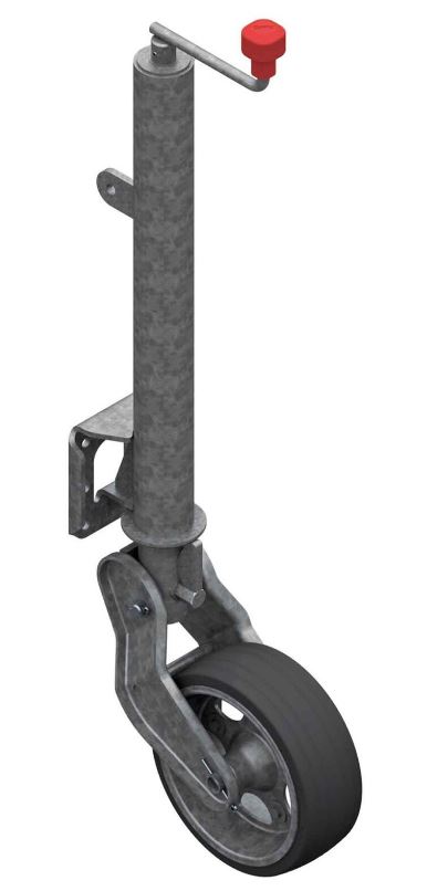 ALKO Stützrad vz.automatisch Vollgummi, Stahlfelge 230 x 80 Rohr Ø 60 mm, Rohrlänge: 560 mm, Stützlast: 500 kg, Flansch variabel VerglNr: 1223638