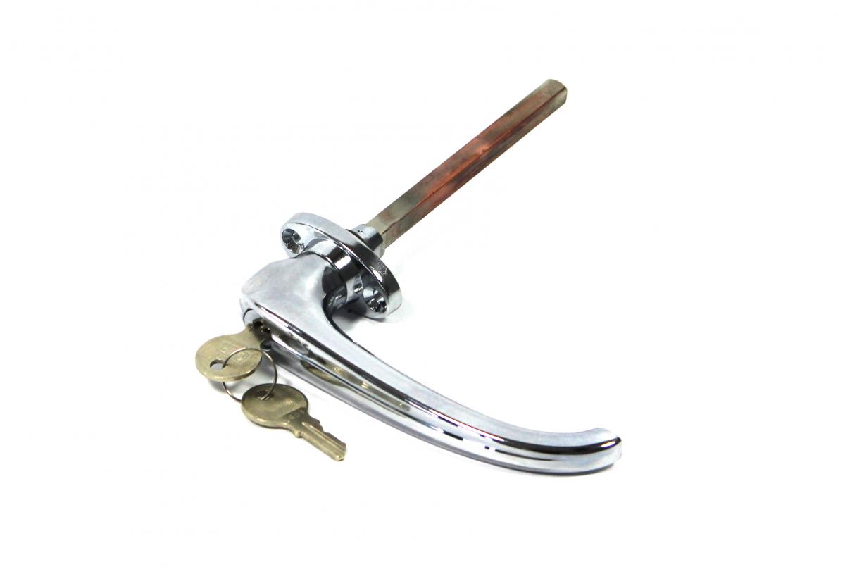 Außengriff mit Zylinder + Schlüssel, Schaftl.= 102x8x8mm 