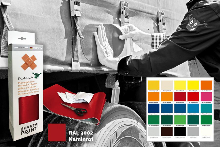 Planenpflaster rot RAL 3002 selbstklebend 0,20 x 0,30 m 