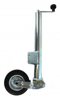 ALKO Stützrad vollautomatisch Vollgummi, Stahlfelge 200 x 60 Rohr Ø 60 mm, Rohrlänge: 470 mm, Stützlast: 250 kg, Flansch 100 mm nach oben versetzt, VerglNr: 4802509X