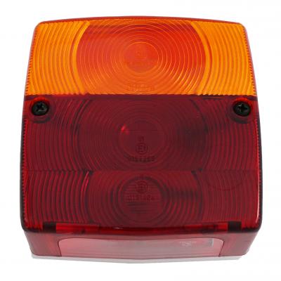 Schlussleuchte Jokon 12 Volt, BBS(K) 404 110x110x55, Lochabstand 45mm, mit/ohne Kennzeichenfenster VerglNr: 10.1011.411