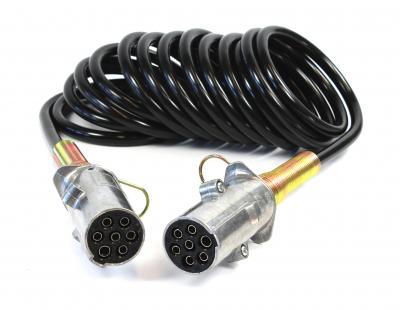 Spiralkabel 24 V, 3,5 m, 7-pol D. 110 mm, 2 Stecker Typ N 