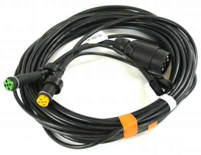 Aspöck Kabelsatz 7-polig, 7000 mm, mit 5 pol Bajonett-Anschluß, 2x2 pol Abgang mit Steckverbindung VerglNr: 014003072