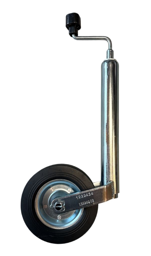 ALKO Stützrad verzinkt, Vollgummi Stahlfelge 200 x 50 mm, Rohr Ø 48 mm, Rohrlänge: 370 mm, Stützlast: 150 kg VerglNr: 1222434