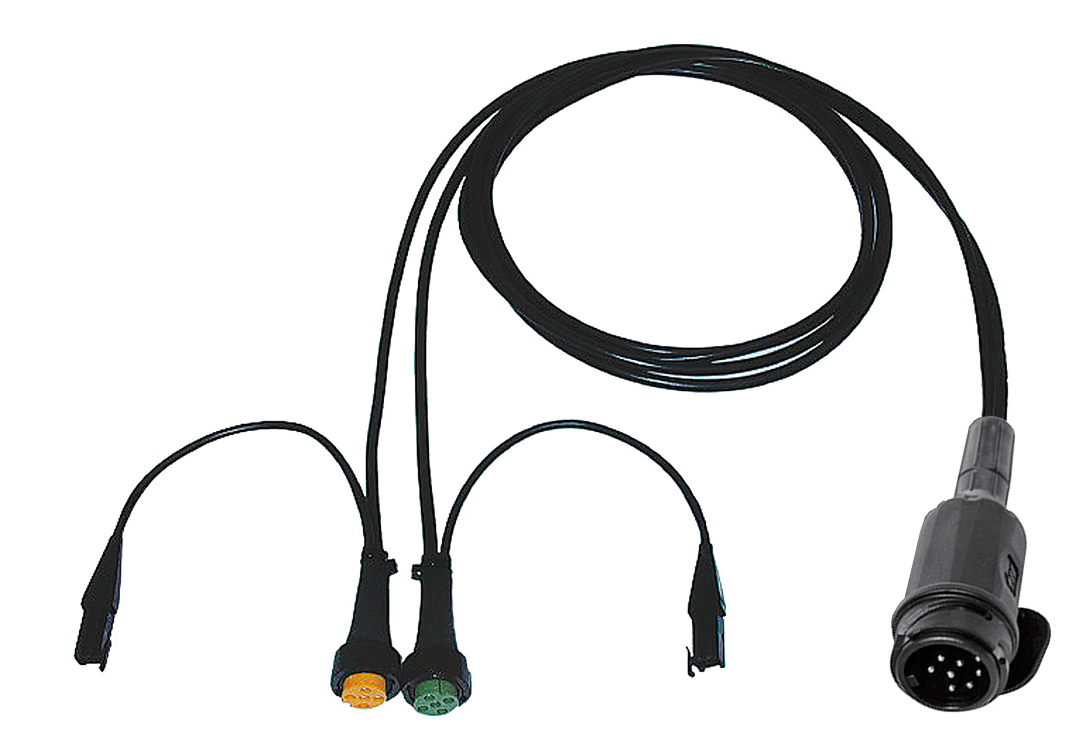 Aspöck Kabelsatz 13-polig, 5000 mm, mit 5 pol Bajonett-Anschluß Stecker, inkl. 0.2m Abgang mit Verbindungsstecker VerglNr: 58-2009-037