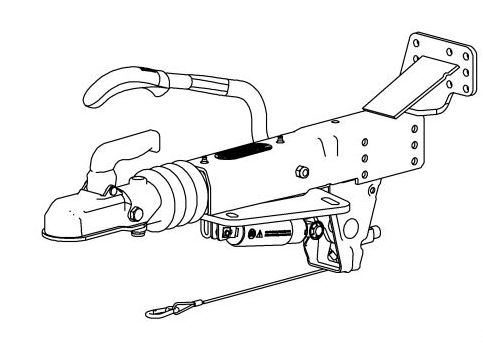 BPW V Auflaufeinrichtung ZAF 2,0-3 1250-2000 kg mit Stützradkonsole VerglNr: ETI 827002, 48.36.581.127, 4836581127, 4014360