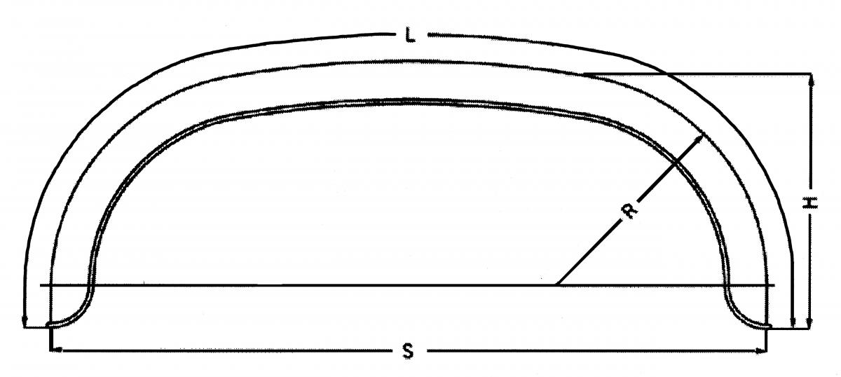 Blechkotflügel gewölbt B240 L2000 S1500 H435