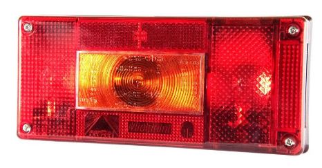 Aspöck Midipoint I Mehrkammerleuchte rechts 220x100x52, mit KZL seitlich, 5 pol Bajonettanschluss VerglNr: 014000322, 40.239.012