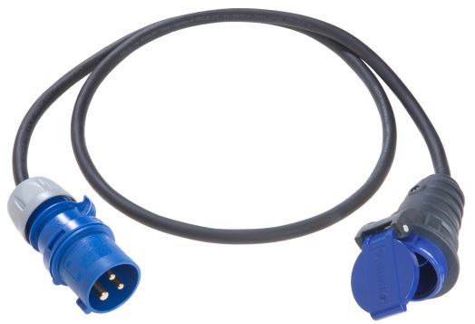 CEE-Adapterleitung 1500 mm, 1. Seite: CEE Stecker 3p blau 16A/250V, 1. Seite: CEE Stecker 3p blau 16A/250V, VerglNr: 00594