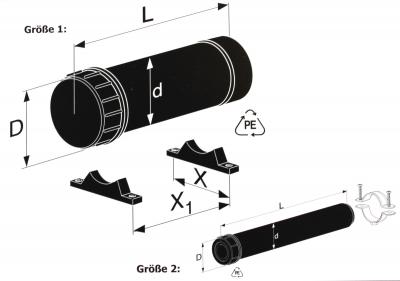 Dokumentenrolle, Polyethylen Ø 63 mm x Länge 330 mm 