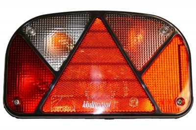 Aspöck Multipoint II Leuchte rechts, RF + Kz unten 240x140x52, Lochabstand 152mm, 5 pol Bajonettanschluss, VerglNr: 014000335