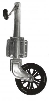 KNOTT Stützrad vz, Vollgummi, Kunststofffelge, 210 x 50, Rohr Ø 48 mm, Rohrlänge: 370 mm, Stützlast: 500 kg, schwenkbar