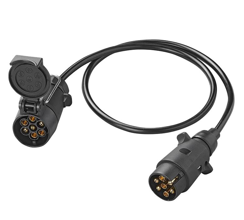 Verlängerungskabel 7-polig, 1 x Kunststoff-Stecker / 1 x Kunststoff-Kupplungsdose, 3000 mm, VerglNr: 014000251