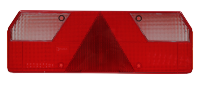 Aspöck Europoint I Lichtscheibe, re + li 420x149x45, mit Kennzeichenfenster VerglNr: 18-8550-002, 40.226.112