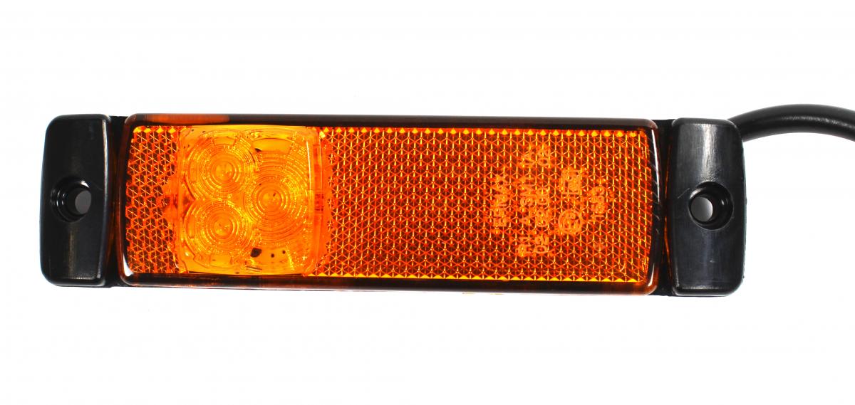 Seitenmarkierungsleuchte LED gelb Fristom, Kabel 0,4m, 12/24 V, FT-018ZLED, 130x32x14.5, Lochabstand 116mm