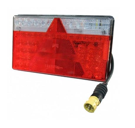 Aspöck MultiLED links, 12/24 V, Ausführung hoch, Kabel 0.5 m, 5-polig Bajonett, mit Dreieckrückstrahler, mit RFS, ohne NSL und KZL