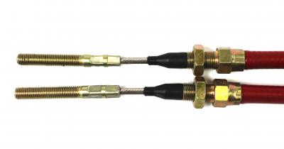 ALKO Bowdenzug 1200/1580, vorne bei Drehschemel (Ausf. B), Seile 2x M10 Gewinde rechts, Hülle 2x M14 Gewinde