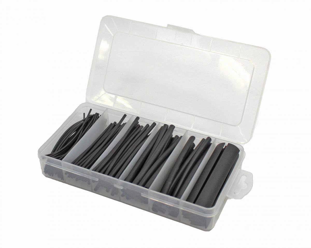 Schrumpfschlauchabschnitte-Set schwarz, 170 tlg. 