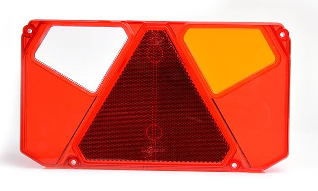 WAS - Ersatzglas zu Schlussleuchte W125 rechts, ohne Kennzeichenleuchte, 242 x 134 mm VerglNr: 910C