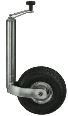 Stützrad vz., Luftrad Stahlfelge 260 x 85 Rohr Ø 48 mm, Rohrlänge: 370 mm, Stützlast: 150 kg 
